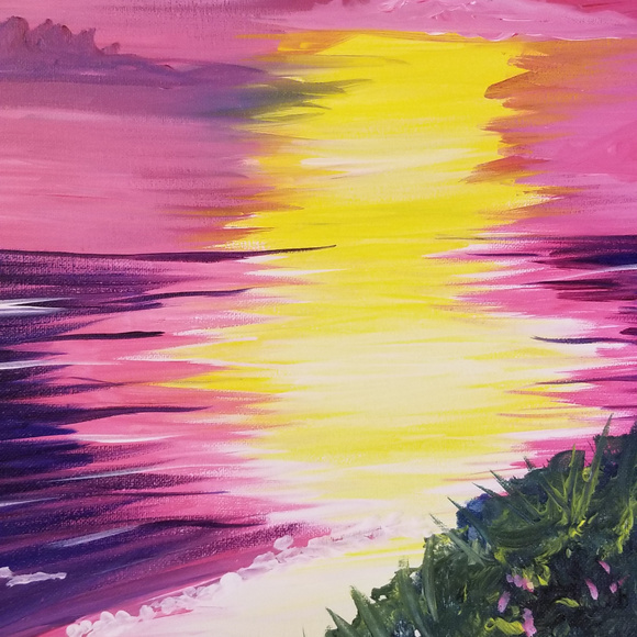 NWT Painting Pink Sunset 16"x20" - Picture 6 of 8